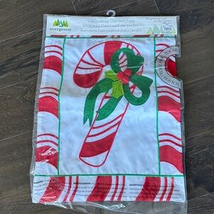 Evergreen Outdoor decorative garden flag,candy cane,Christmas embroidered stitch